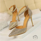 Sweet Stiletto Strap Shiny Rhinestone High Heel