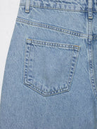Light blue wide leg Langry fashion jeans with crochet stitching