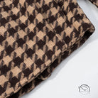 Langry fashion brown houndstooth wool scarf in stylish two-piece set