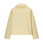 Langry fashion yellow button-up woolen jacket with classic collar