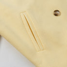 Langry fashion cream-colored pleated pocket with button on woolen coat