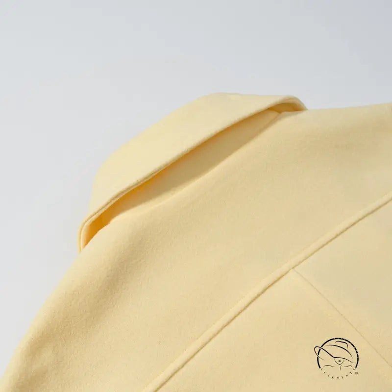 Yellow langry woolen fashion coat with lapel detail
