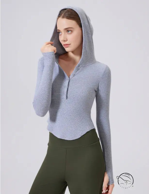 Warm Hoodie Slimming Tops Outerwear Workout