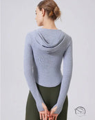 Warm Hoodie Slimming Tops Outerwear Workout