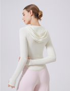 Warm Hoodie Slimming Tops Outerwear Workout