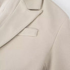 Langry fashion cream wool blazer with notched lapel in trench style