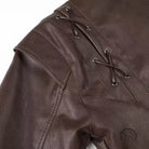 Fashionable faux leather jacket with laces and pockets
