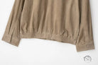 Elegant suede textured leather coat in beige fashion langry ملابس