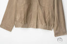 Elegant beige suede bomber jacket in langry fashion ملابس