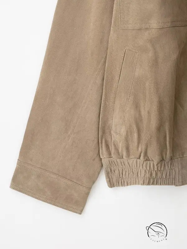 Elegant suede coat with beige langry corduroy jogger pants, fashion ملابس