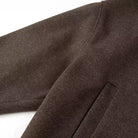 Casual Langry woolen short coat in brown with pocket detail and ribbed cuffs
