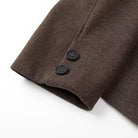 Casual langry fashion brown wool short coat with black buttons and cuffs