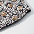 Langry fashion white brown patterned clutch bag with black trim