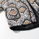 Black and white patterned langry fashion sleeping bag with brown accents