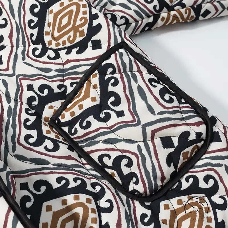 Langry fashion black brown patterned quilted purse with long strap