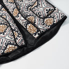 Langry fashion black and white patterned sleeping bag with brown accents