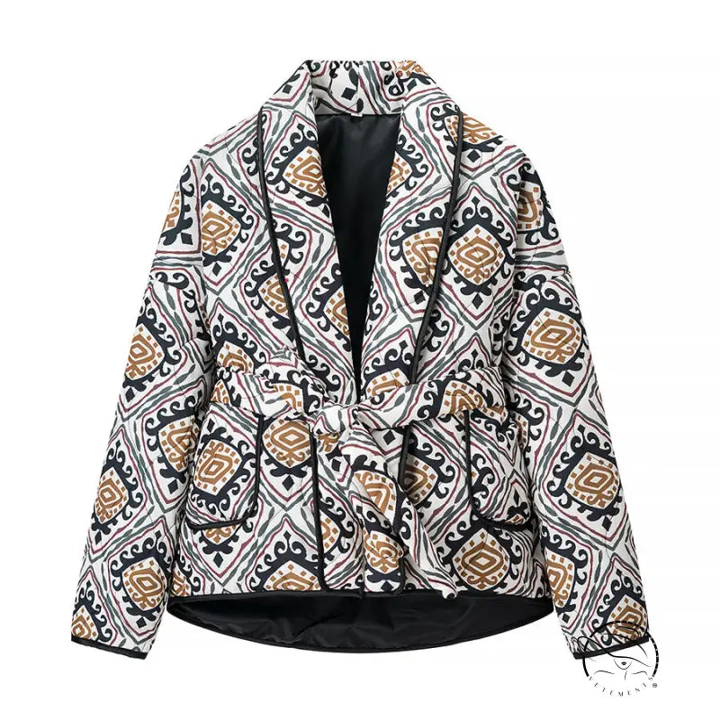 Langry fashion white gold patterned blazer coat with black lining