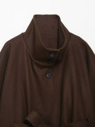 Graceful langry fashion brown wool cape coat with high collar