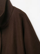 Graceful Langry fashion woolen cape coat with brown ribbed turtleneck