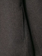 Langry fashion charcoal gray wool coat with fur effect neckline