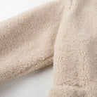 Langry fashion cream-colored sherpa blanket in elegant polo collar furry coat