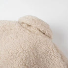 Langry fashion cream-colored teddy bear pillow in elegant polo collar furry coat