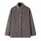Gray boucle wool jacket in Langry fashion ملابس