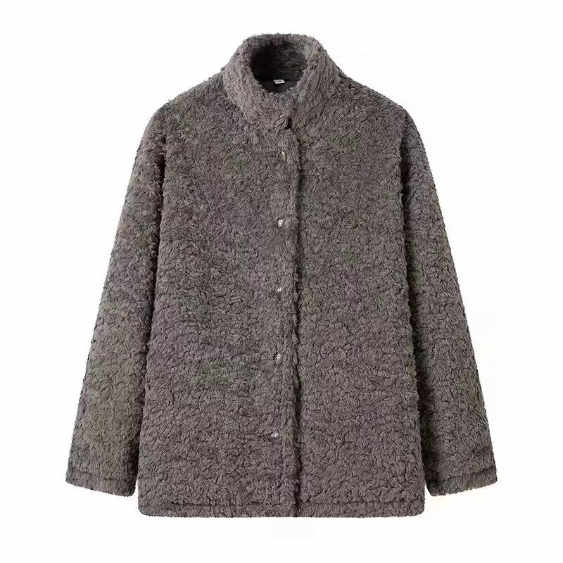 Gray boucle wool jacket in Langry fashion ملابس