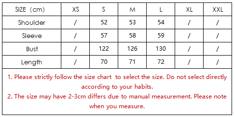 معطف Langry Casual Big Fur Terry باللون الأبيض مع جدول مقاسات نص أسود وتسليط الضوء باللون الأحمر.