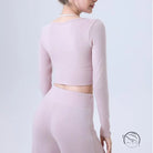 Lavender langry fashion crop top with textured waistband for yoga running