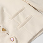 Classic Langry fashion cream cardigan coat with heart buttons