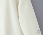 Cream-colored soft fabric scarf with subtle sheen for Langry fashion woolen jacket