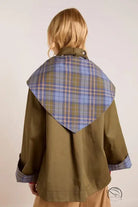 Casual retro Englon plaid double-sided collared scarf coat in langry fashion