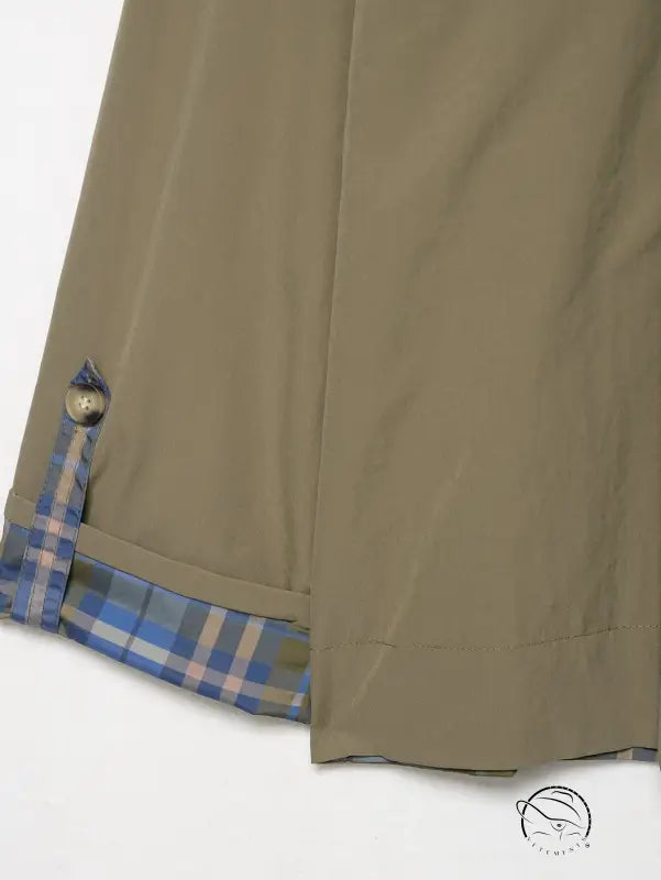 Khaki pants with plaid lining in Langry fashion ملابس