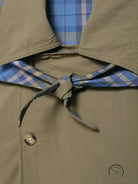 Khaki langry fashion trench coat with plaid scarf tie