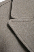 Langry fashion beige wool coat with classic collar and lapel