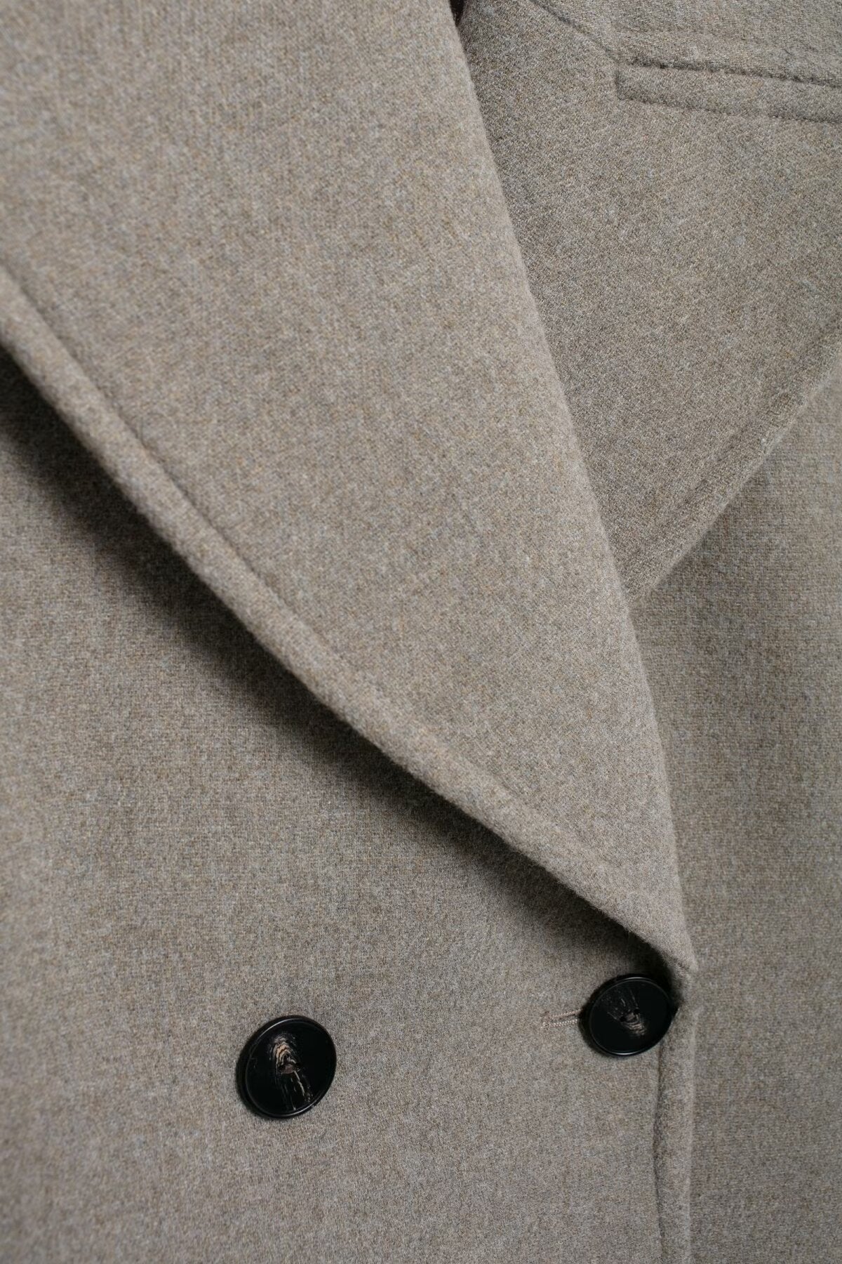 Langry fashion beige wool double-breasted blazer with black buttons