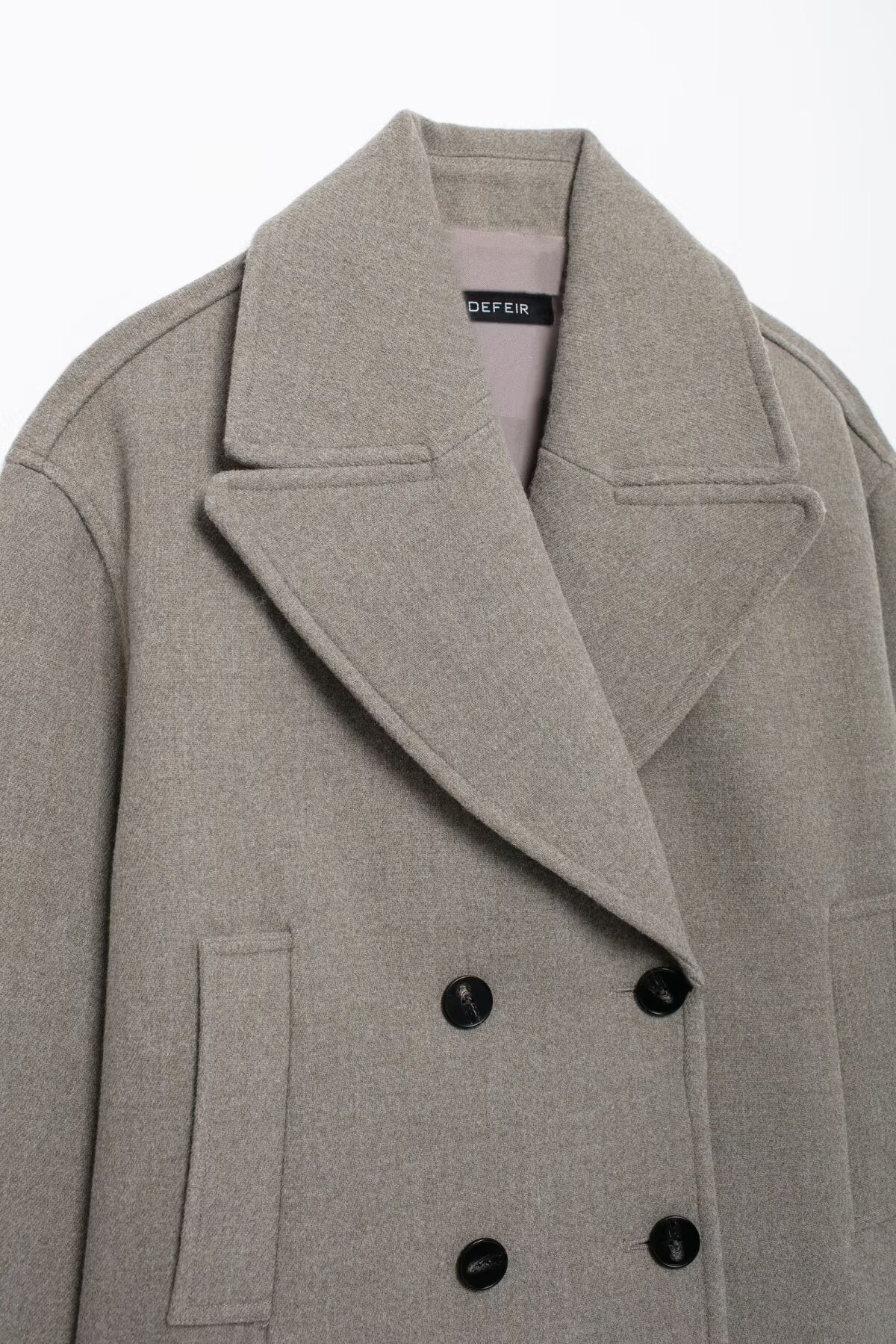 Langry fashion autumn double-breasted wool coat with black buttons