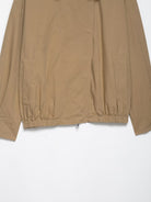 Elegant Langry fur collar bomber jacket in beige with elastic hem