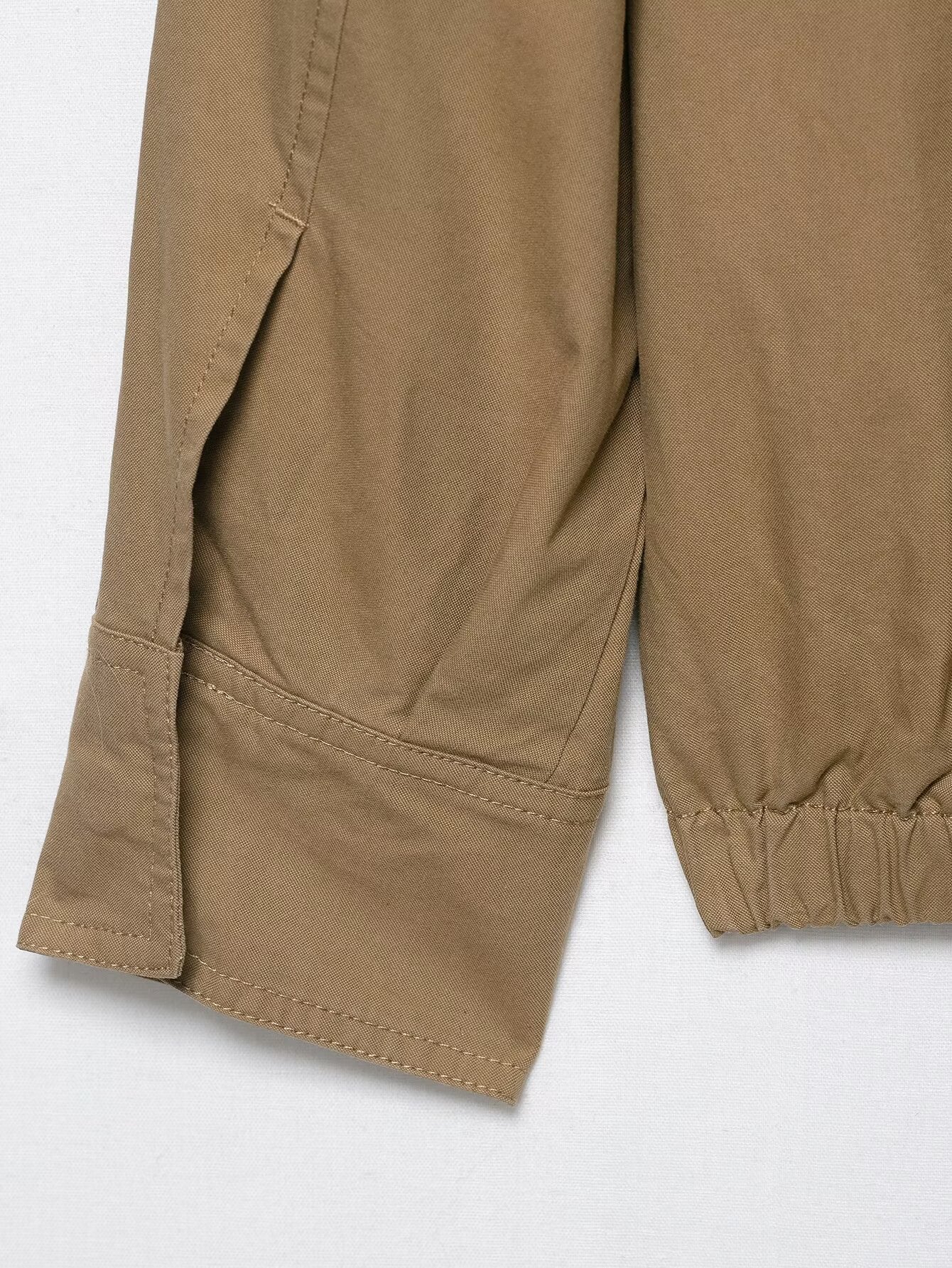 Langry fashion khaki cargo pants with elastic waistband and pockets