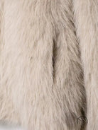 Langry fashionable warm double sided wool jacket in beige faux fur