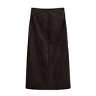 Brown leather apron with pockets for Langry fashion ملابس