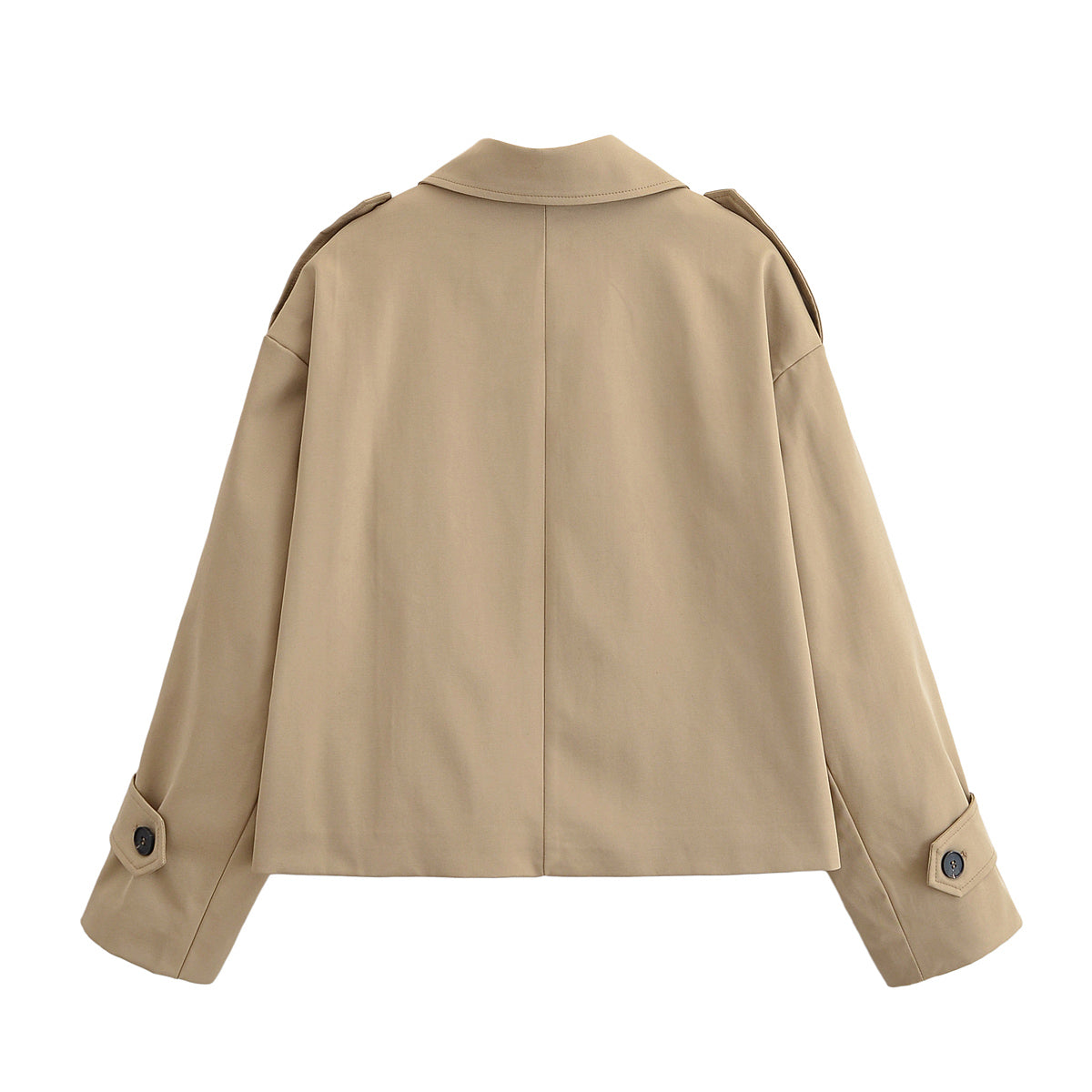 Enchanting Langry short khaki trench coat in beige fashion ملابس