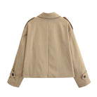 Enchanting Langry short khaki trench coat in beige fashion ملابس