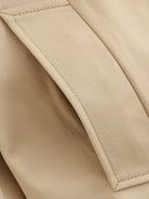 Fashion beige canvas tote bag with stitching details and Langry style