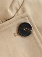 Langry fashion black button with gold accents on Enchanting Capable Short Khaki Trench Coat