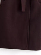 Elegant brown wool Langry fashion overcoat with belt detail