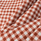 Red and white checkered langry fashion fabric for Casual Plaid Trench Coat