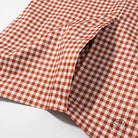Terracotta white gingham trench coat in langry fashion ملابس