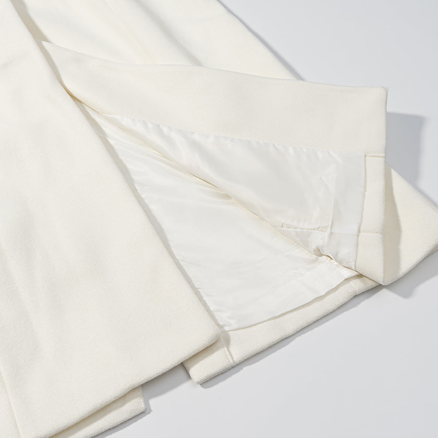 Langry fashion cream-colored silk pajama pants with elastic waistband and side pockets for cozy woolen coat